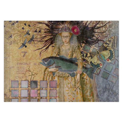 Vintage Pisces Woman Gothic Classic  Cutting Board