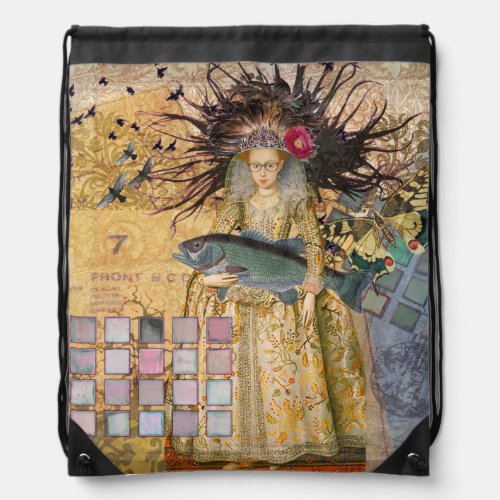 Vintage Pisces Woman Gothic Classic  Drawstring Bag