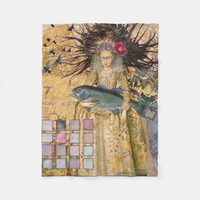 Vintage Pisces Woman Gothic Classic  Fleece Blanket (Front)