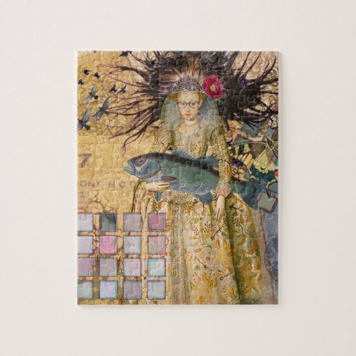 Vintage Pisces Woman Gothic Classic  Jigsaw Puzzle