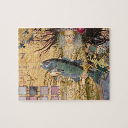 Vintage Pisces Woman Gothic Classic  Jigsaw Puzzle