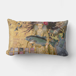 Vintage Pisces Woman Gothic Classic Lumbar Pillow