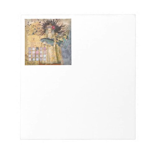 Vintage Pisces Woman Gothic Classic  Notepad