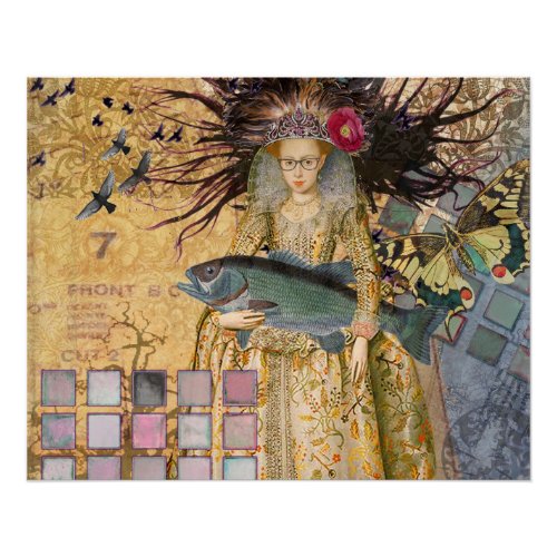 Vintage Pisces Woman Gothic Classic  Poster