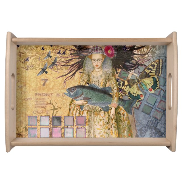 Vintage Pisces Woman Gothic Classic  Serving Tray (Front)