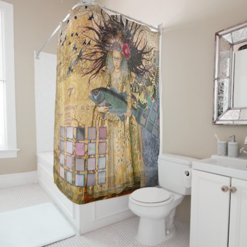 Vintage Pisces Woman Gothic Classic  Shower Curtain