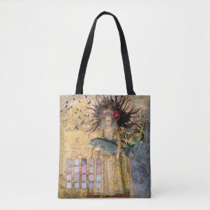 Vintage Pisces Woman Gothic Classic Tote Bag