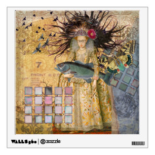 Vintage Pisces Woman Gothic Classic  Wall Sticker
