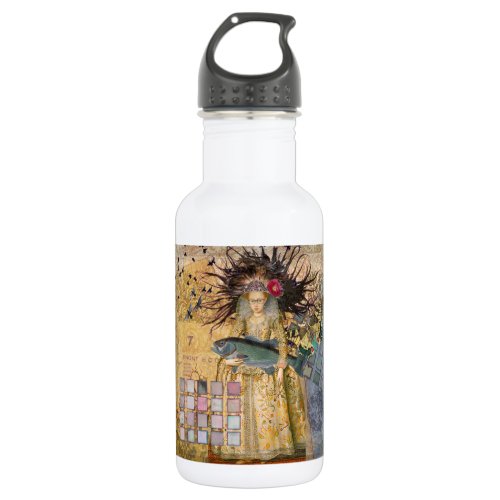 Vintage Pisces Woman Gothic Classic  Water Bottle