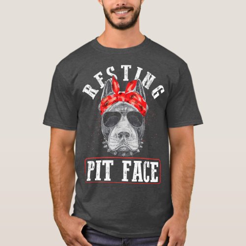 Vintage Pitbull Resting Pit Face _ Funny Pitbull L T_Shirt