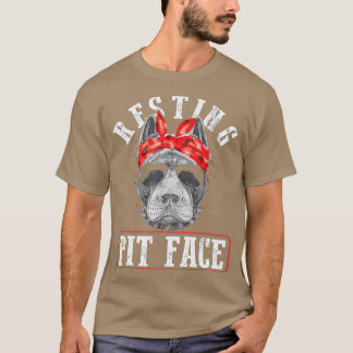 Vintage Pitbull Resting Pit FaceFunny Pitbull Love T-Shirt