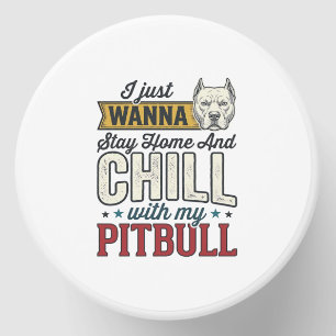 Vintage Pitbull Stay Home And Chill Dog Lover Desi Mini Candle Favors