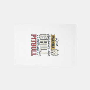 Vintage Pitbull Stay Home And Chill Dog Lover Desi Rug