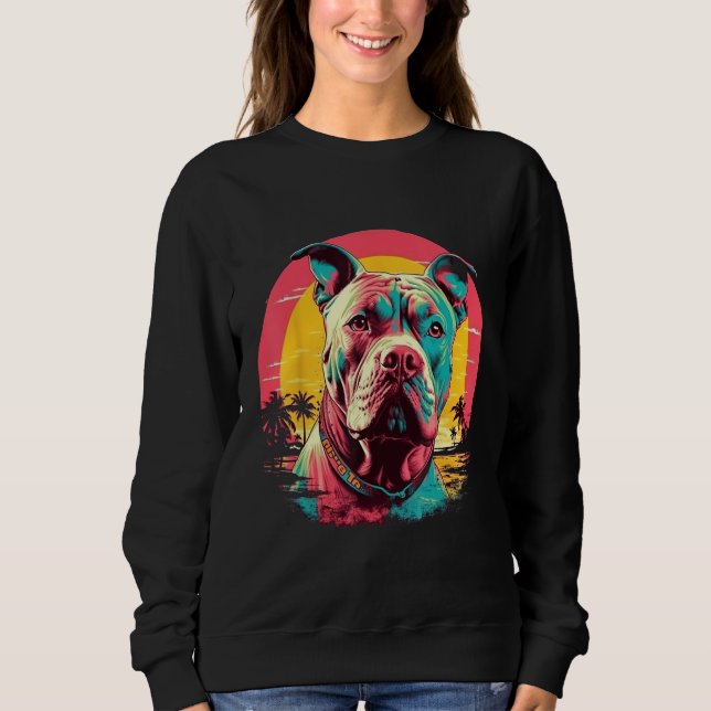Vintage Pitbull  Sunset Sweatshirt (Front)