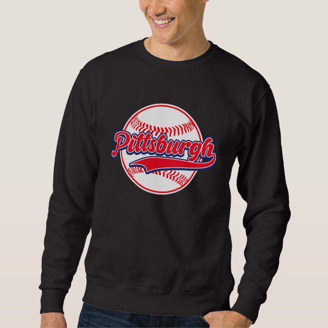Vintage Pittsburgh Cityscape Baseball  Men Women K Sweatshirt (Front)