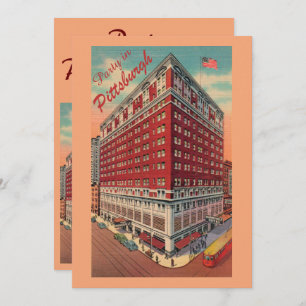 Vintage Pittsburgh Hotel Party Invitation