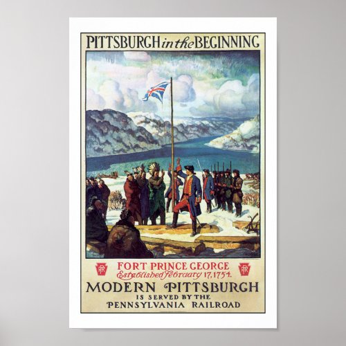 Vintage Pittsburgh PA Travel Poster Print