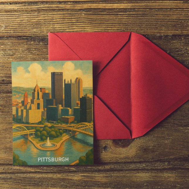 Vintage Pittsburgh Pennsylvania Skyline Postcard (Vintage Pittsburgh Pennsylvania Skyline Travel Postcard)