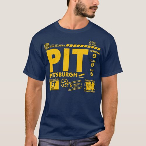 Vintage Pittsburgh PIT Airport Code Travel Day Ret T_Shirt