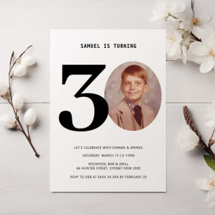 Vintage Plaid 30th Birthday Photo Invitation