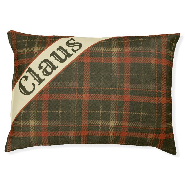 Vintage Plaid Christmas  Pet Bed (Front)