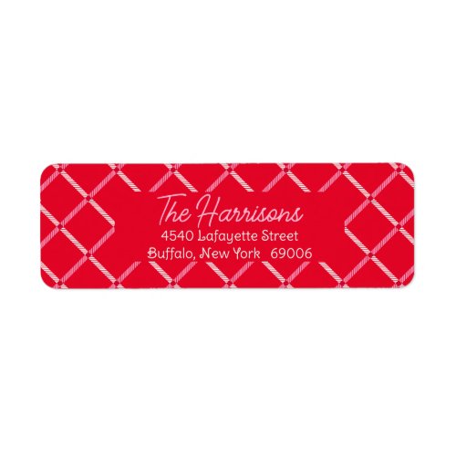 Vintage Plaid Holidays Personalized Label