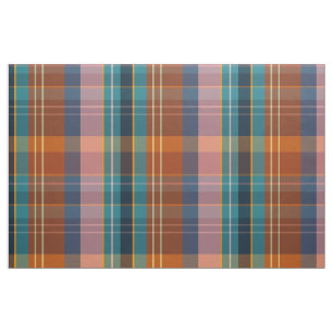 Vintage Plaid Pattern in Mid-Century Modern Colors Fabric