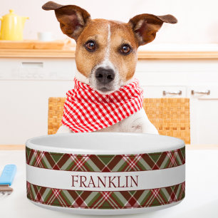 Vintage Plaid Red Green White Checks Custom Bowl