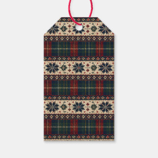 Vintage Plaid & Snowflake Christmas Gift Tags
