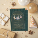 Vintage plaid teddy bear Polo Luxury baby shower Invitation