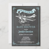 Vintage plane baby boy shower inviation invitation (Front)