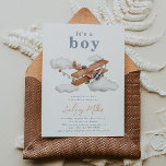 Vintage Plane Baby Shower Invitation | Baby Boy<br><div class="desc">Vintage Plane Baby Shower Invitation
Ready to be personalized by you!</div>
