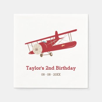 Vintage Plane Birthday / Baby Shower Paper Napkins by CallaChic at Zazzle
