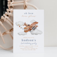 Vintage Plane Birthday Invitation | Airplane