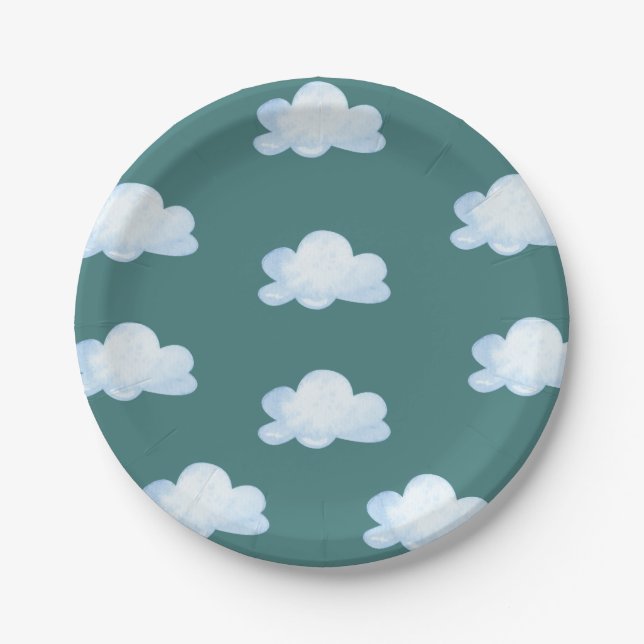 Vintage Plane Birthday Invitation Time Flies   Paper Plates (Front)