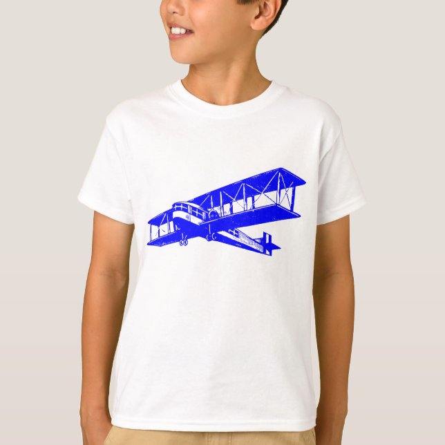 Vintage Plane - Blue T-Shirt (Front)