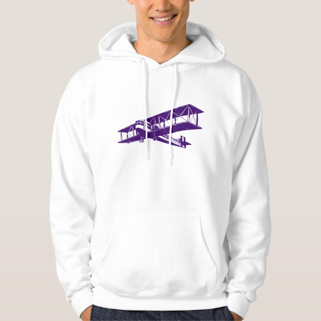 Vintage Plane - Deep Purple Hoodie (Front)