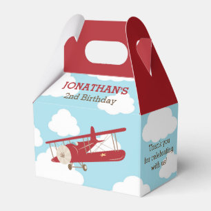 Vintage Plane Favor Boxes (Red)