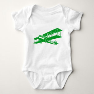 Vintage Plane - Grass Green Baby Bodysuit