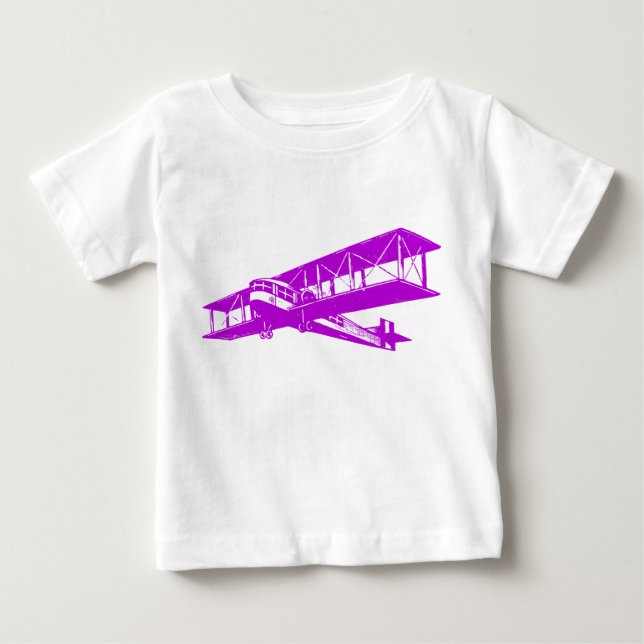 Vintage Plane - Purple Baby T-Shirt (Front)