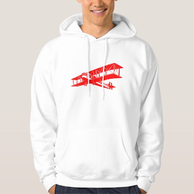 Vintage Plane - Red Hoodie (Front)