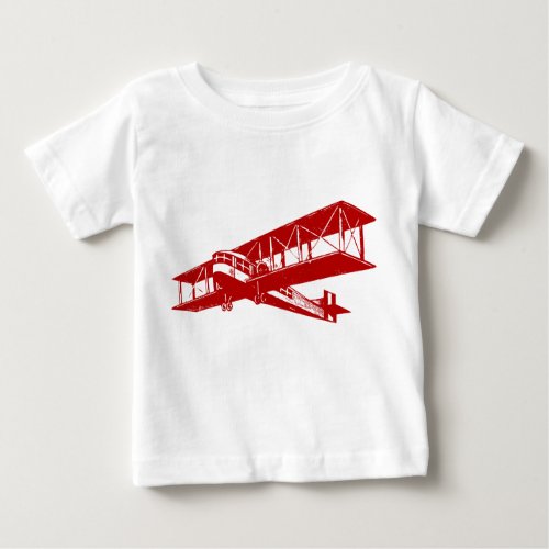 Vintage Plane _ Ruby Red Baby T_Shirt