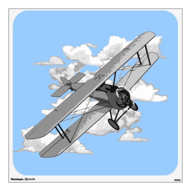 Vintage Plane Wall Sticker (Front)