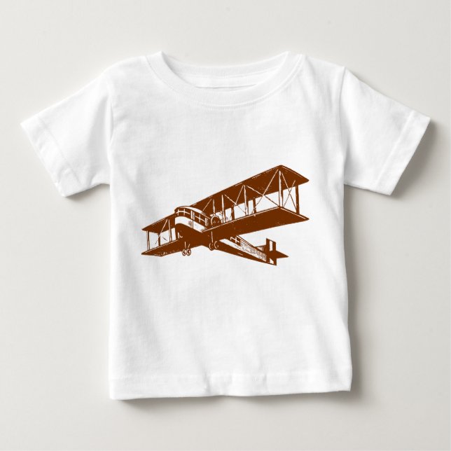 Vintage Plane - Walnut Baby T-Shirt (Front)