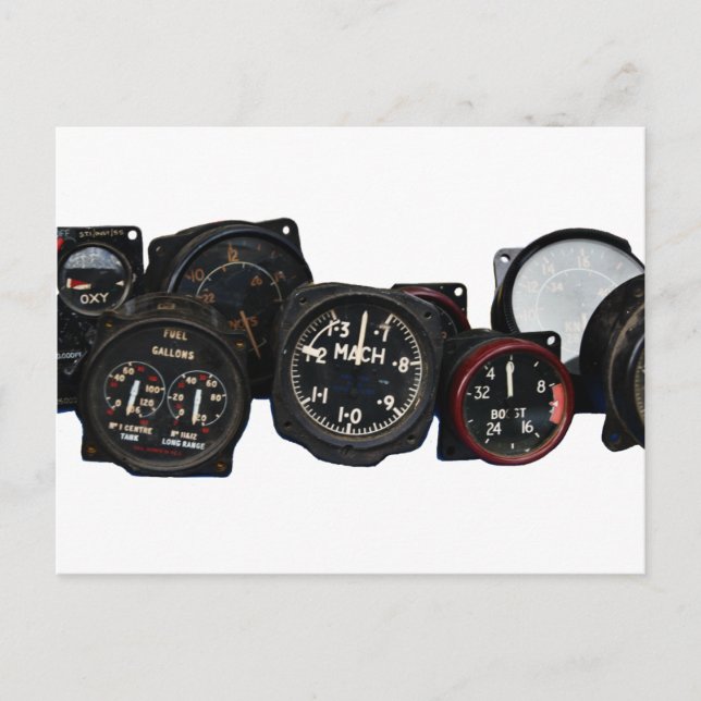 Vintage plane WWII flying dials displays Postcard (Front)