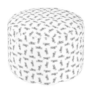 Vintage Planes Aviation Art CUSTOM COLOR Pouf