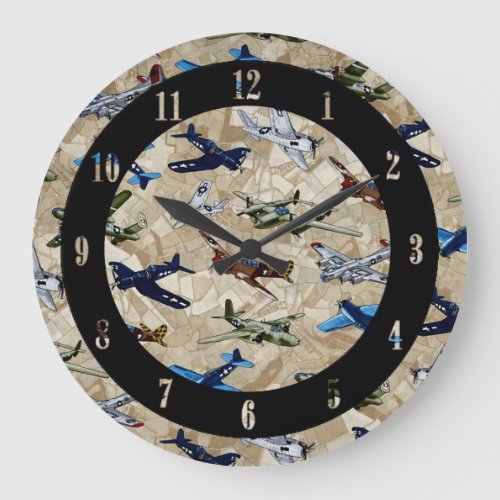 Vintage Planes Aviation Wall Clock