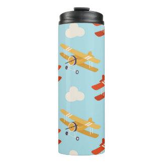 Vintage Planes Clouds Background Pattern Thermal Tumbler