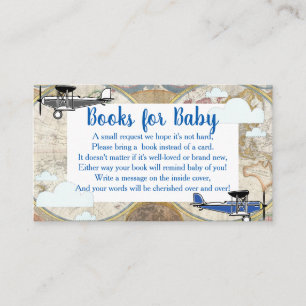 Vintage Planes & Clouds World Map Book Request Enclosure Card