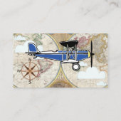 Vintage Planes & Clouds World Map Diaper Raffle Enclosure Card (Back)